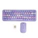 USB Keyboard Mouse 2.4G Wireless 68 Keys Low Consumption Retro Cute ABS Gaming Keyboard Mouse for PC Purple Mixed Color