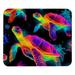 Square Mouse Pad Neon Sea Turtle Personalized Premium-Textured Custom Mouse Mat Washable Mousepad Non-Slip Rubber Base Computer Mouse Pads for Wireless Mouse
