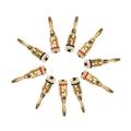 ZHAOYIQ banana connector 5 Pairs of 4mm 24K Gold Plated Open Screw Type Banana Plug Connectors for Speaker (Black and Red)