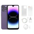 I14 Pro Max 6.7 Inch Cell Phone 5G Dual Band Wifi 8BG 256GB 4G Unlocked Cell Phone with Front 16MP Camera Rear 32MP Camera 100?240V Purple UK Plug