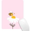 Portable Pink Bee Mini Mouse Pad 6x8 Inch - Personalized Delicate Patterns - Ideal for Laptop - Daisy Flower Square Mousepad -