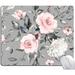Mouse Pad Gray Pink Roses Floral Flower Leaves Mouse Pad Rectangle Custom Designs Waterproof Anti-Slip Rubber Mousepad Office Accessories Desk Decor Wireless Mouse Pads for Computers Laptop