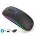 Wireless Mouse Bluetooth--compatible RGB Rechargeable Mouses Wireless Computer Silent Mice LED Backlit Ergonomic Gaming Mouse LED-Black B