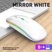 1600DPI Bluetooth 5.1 Wireless Mouse Rechargeable RGB Backlight Mice Ergonomic Silent Mouse 2.4Ghz USB Receiver For Laptop PC Mirror White