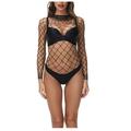 Jacenvly Women s Sexy-Lingerie Babydoll Women s Diamond-Embedded Long-Sleeve Tight-Fitting Hollowed Lingerie Sets Romper Suits Gift for Women Lingerie For Women Clearance Items for Women