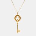 TIFFANY & CO. Crown Key Diamond 18k Two Tone Gold Pendant Necklace