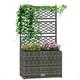 Outsunny Garden PE Rattan Planter Box w/ Trellis Flower Raised Bed, 57x30x107cm, Light Grey