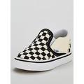 Vans Infant Unisex Classic Slip-On Checkerboard Trainer - Black/White, Black/White, Size 8 Younger