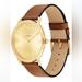 Coach Accessories | Coach Gold Dial Brown Elliot Saddle Genuine Leather Strap Watch Unisex 40mm Nib | Color: Brown/Gold | Size: Os