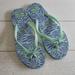 Kate Spade Shoes | Kate Spade Aqua And Blue Flat Flipflos Size 9 | Color: Blue/Green | Size: 9