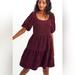 Madewell Dresses | Madewell Corduroy Tiered Mini Dress In Vintage Mulberry Size S Nwt | Color: Purple/Red | Size: S