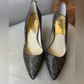 Michael Kors Shoes | Adorable Sparkly Formal Michael Kors Gold Sparkle Perfect Condition Heels Size 8 | Color: Black/Gold | Size: 8