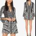 Free People Dresses | Free People Ob565632 Tegan Border Printed Long Sleeve Mini Dress Size 2 | Color: Black/Blue | Size: 2