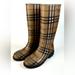 Burberry Shoes | Burberry Nova Check Rubber Rain Boots | Color: Black/Tan | Size: 6