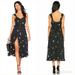 Free People Dresses | Free People Daisy Chain Midi Dress In Black Combo Xs Sunflower | Color: Black/White | Size: Xs