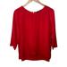 Madewell Tops | Madewell Blouse Women's Red Silk Office Dressy Suit Career Modern Minimalist S0 | Color: Red | Size: S