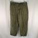 Anthropologie Pants & Jumpsuits | Anthropologie Pants Women's 28 Green Linen Blend High Rise Pockets Button Zip | Color: Green | Size: 28