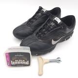 Nike Shoes | Nike Air (Mens Size 9) Tour Sport Soft Spike Golf Lace Up Shoes Black Silver | Color: Black | Size: 9