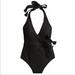 J. Crew Swim | J Crew Halter Wrap One Piece Swimsuit In Black Size 4 Nwt | Color: Black | Size: 4