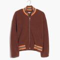 Madewell Jackets & Coats | Madewell Brown Sherpa Varsity Bomber Jacket Xl | Color: Brown/Red | Size: Xl