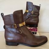 Michael Kors Shoes | Michael Kors Leather Boots Never Worn | Color: Brown/Gold | Size: 9.5