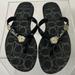 Coach Shoes | Coach Women's Black Sandals Thongs Flip Flops- Size 7 | Color: Black/White | Size: 7