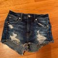 American Eagle Outfitters Shorts | American Eagle High-Waisted Denim Shorts Size 00 | Color: Black | Size: 00