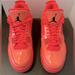 Nike Shoes | Nike Air Jordans Neon Pink Patent Leather Jordan 4 Hot Punch Sneakers Size 8 | Color: Orange/Pink | Size: 8