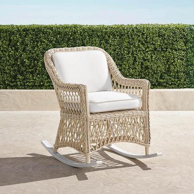 Hampton Rocking Chair in Ivory Wicker - Quick Dry, Black - Frontgate