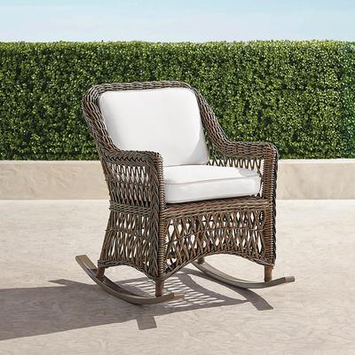 Hampton Rocking Chair in Driftwood Wicker - Quick Dry, Sailcloth Sailor - Frontgate