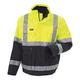 J.A.K. 3147111 Serie 11131 100% Polyester mit PU-Coating High Performance Jacke, EN 343, EN 20471, Klasse 2, Gelb/Marine, S Größe