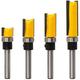 1/4 inch Shank Straight Pattern Template Router Bit Wood Milling Cutter Tool 4Pcs Flush Trim Router Bits Top Bearing Router Bit Router Bit Set