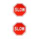 CLISPEED 2 Pcs Slow Sign Slow Safety Sign Traffic Light Sign Street Signs Poles Stop Sign Metal Signs Slow Street Sign Garage Parking Assistant Sign Stop Ahead Sign Road Sign Reflective