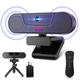 VIZOLINK V20 4K Webcam with Microphone and Speaker, Remote Control, 3x Digital Zoom, 112°Wide Angel, Autofocus, Plug&Play, Privacy Cover and Tripod, PC Webcam for Video Calls and Conferences