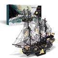 Piececool 3D Metal Puzzle for Adults - The Black Pearl Ship Pirate Model Boat Puzzle Metal DIY Kits Model and Model Making Best Birthday Gifts