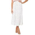 FXSMCXJ Long Skirt Summer Autumn Casual Chiffon Print Pockets High Waist Pleated Maxi Skirt Womens Long Skirts For Women-white-m