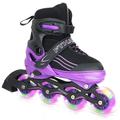 MGYZM Inline Skates for Children, Adjustable Inline Skates for Children, Adults Girls and Boys Inline Skates, Roller Skates for Indoor and Outdoor Use, Purple (Small)