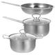 WATIIFUFU 1 Set Stainless Steel Soup Pot Frying Pan Skillet Kitchen Cooking Pot Soup Pot with Lid Cooking Pan Saucepan Sauce Pan Milk Pots with Lids Kitchen Pot 410 Stainless Steel Metal 16c