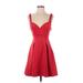 BCBGeneration Cocktail Dress - Party Sweetheart Sleeveless: Red Print Dresses - Women's Size 0