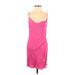 Zara Casual Dress - Sheath Plunge Sleeveless: Pink Print Dresses - Women's Size Small