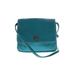 Giani Bernini Leather Crossbody Bag: Teal Solid Bags