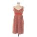 Ann Taylor LOFT Outlet Casual Dress - Mini V Neck Sleeveless: Orange Dresses - Women's Size Medium Petite