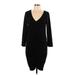 Torrid Casual Dress - Mini V Neck 3/4 sleeves: Black Solid Dresses - Women's Size Large Plus