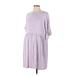 Missguided Casual Dress - A-Line High Neck Short sleeves: Purple Print Dresses - Women's Size 8 Maternity