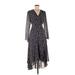 Betsey Johnson Casual Dress - Wrap V Neck 3/4 sleeves: Black Dresses - Women's Size 8