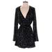 Free People Cocktail Dress - Mini Plunge Long sleeves: Black Dresses - New - Women's Size X-Small