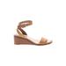 Steve Madden Wedges: Tan Solid Shoes - Women's Size 6 1/2 - Open Toe