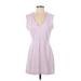 French Connection Casual Dress - Shift V-Neck Sleeveless: Purple Solid Dresses - Women's Size 8