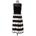 Neiman Marcus Cocktail Dress - Midi: Black Stripes Dresses - Women's Size Large