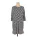 J.Jill Casual Dress - Shift: Gray Houndstooth Dresses - Women's Size X-Large